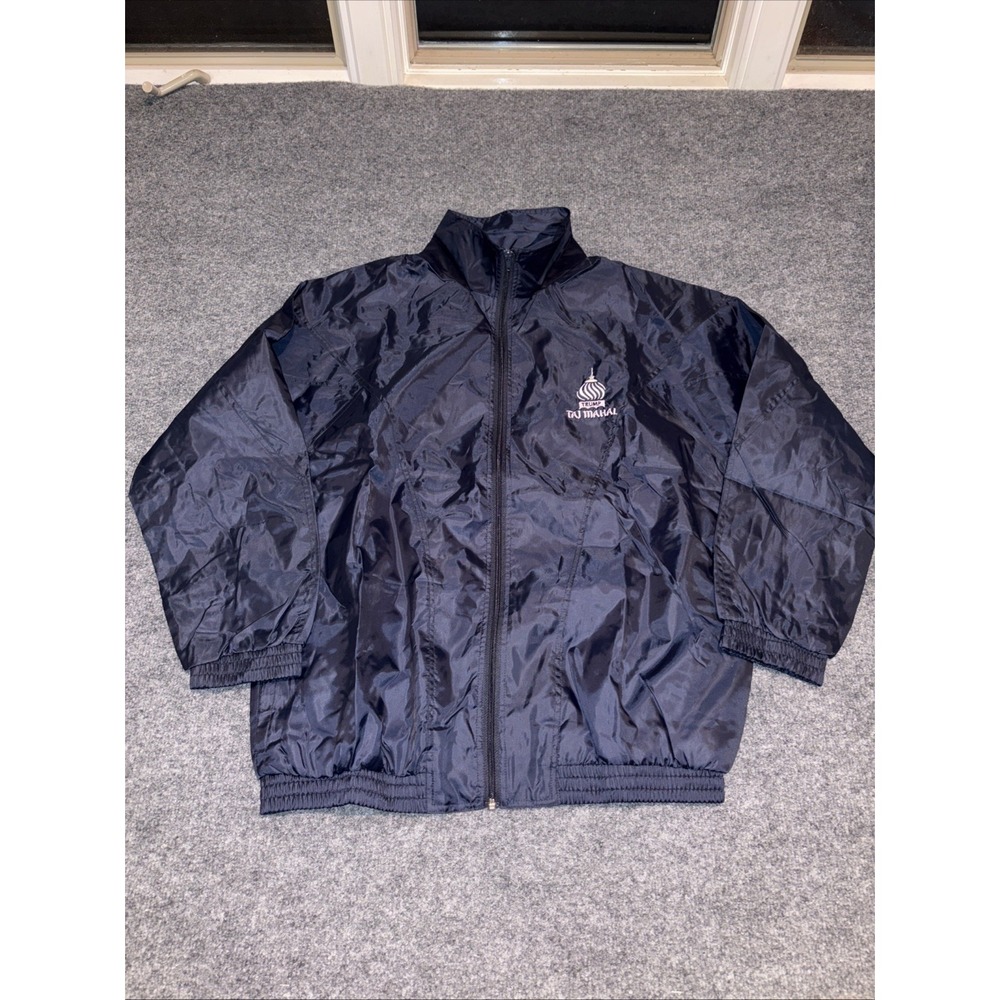 VTG Trump Golf Jacket Full Zip Lightweight XL Taj Mahal Casino Navy